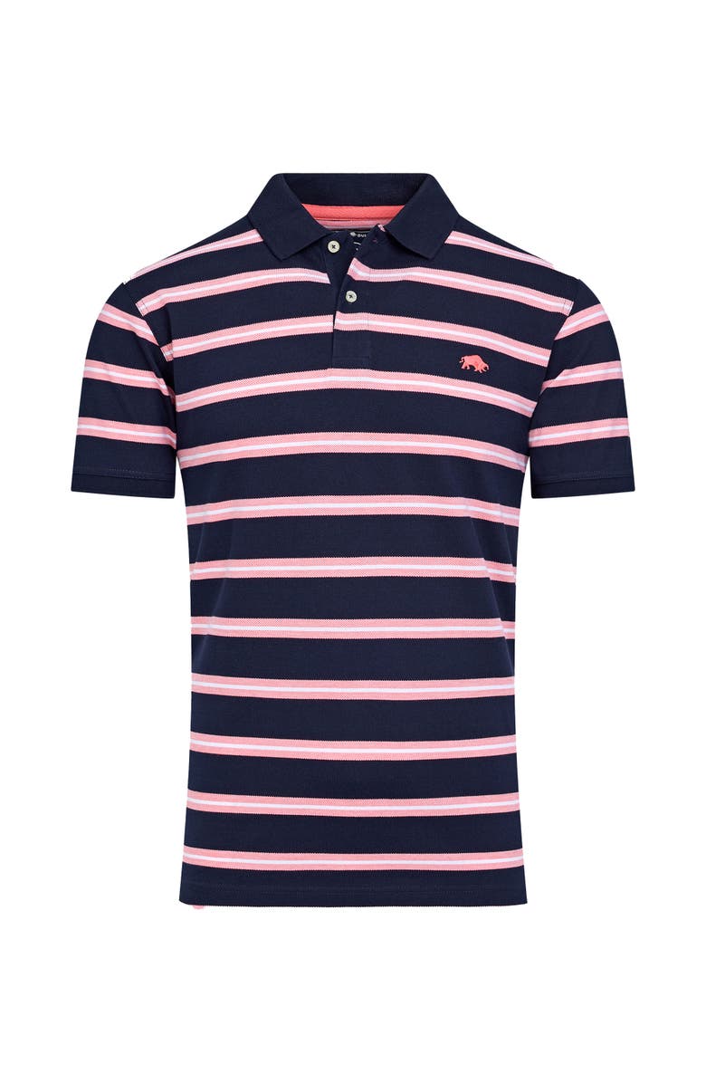 Raging Bull Trio Stripe Polo, Alternate, color, Navy