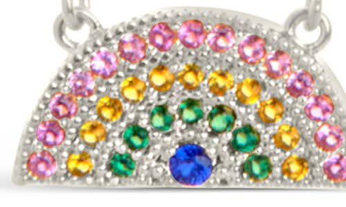 Sterling Forever Shades Of Rainbow Cubic Zirconia Pendant Necklace In Silver