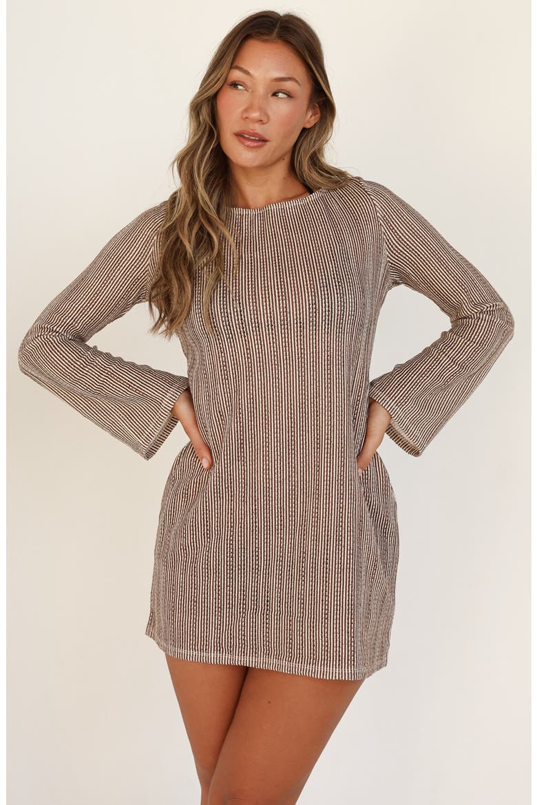 Brooklyn Dress, Alternate, color, Cocoa Stripe