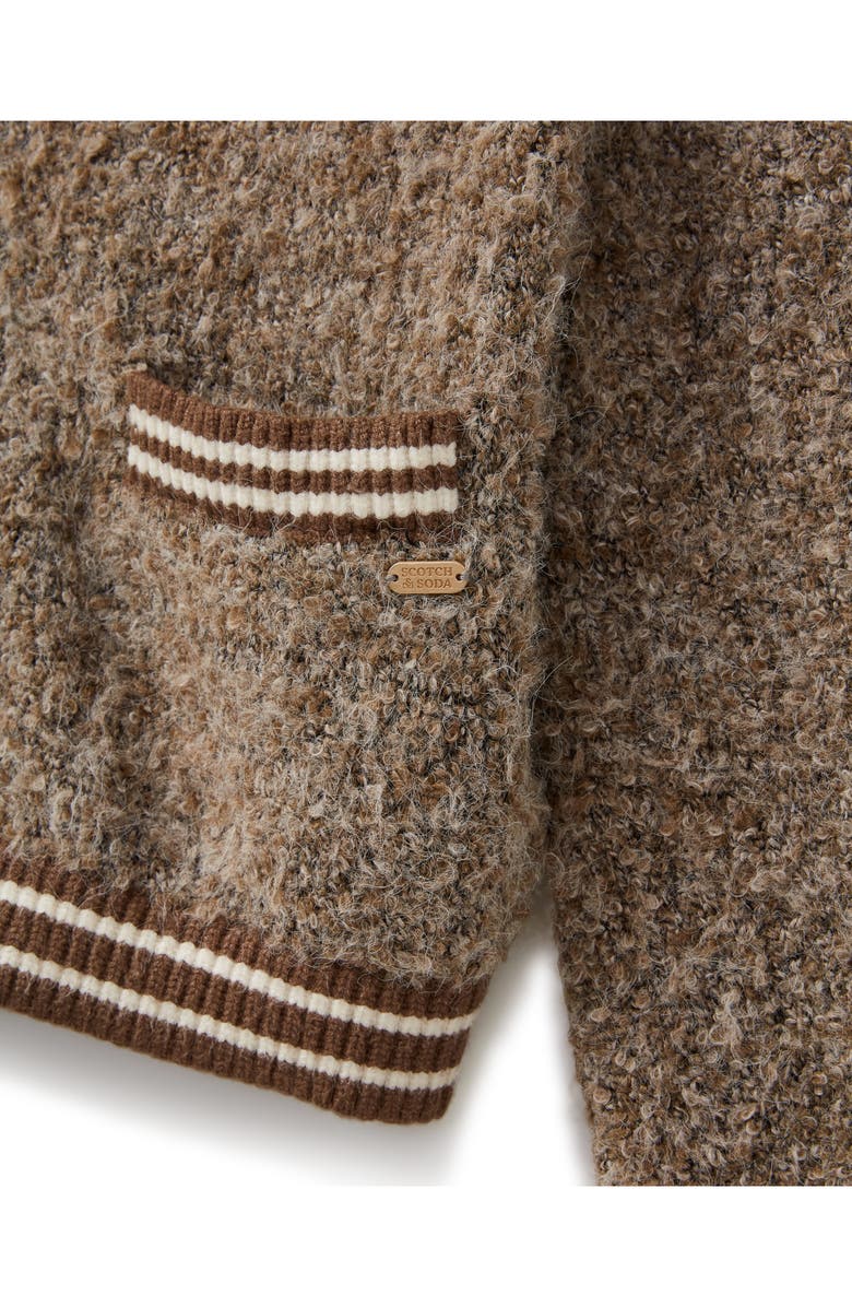 Scotch & Soda Bouclé Bomber Jacket, Alternate, color, Medium Brown