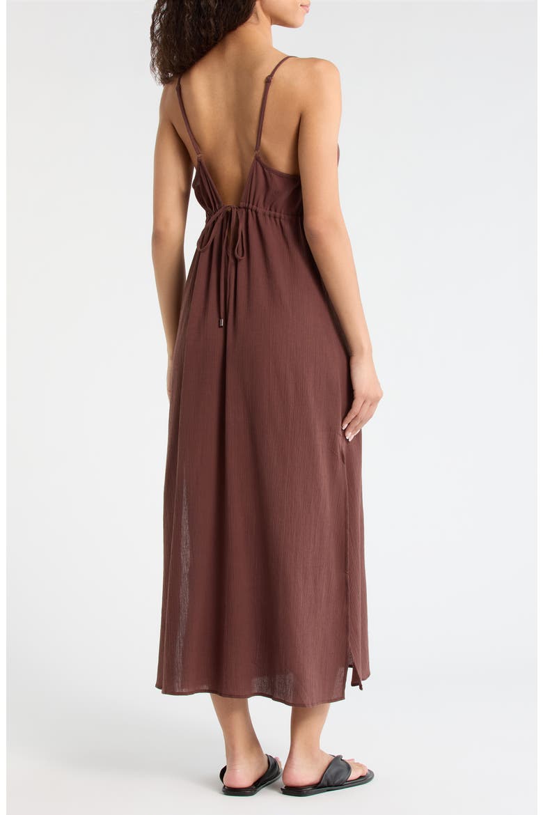 Crinkle Gauze Cover-Up Midi Dress, Alternate, color, ESPRESSO