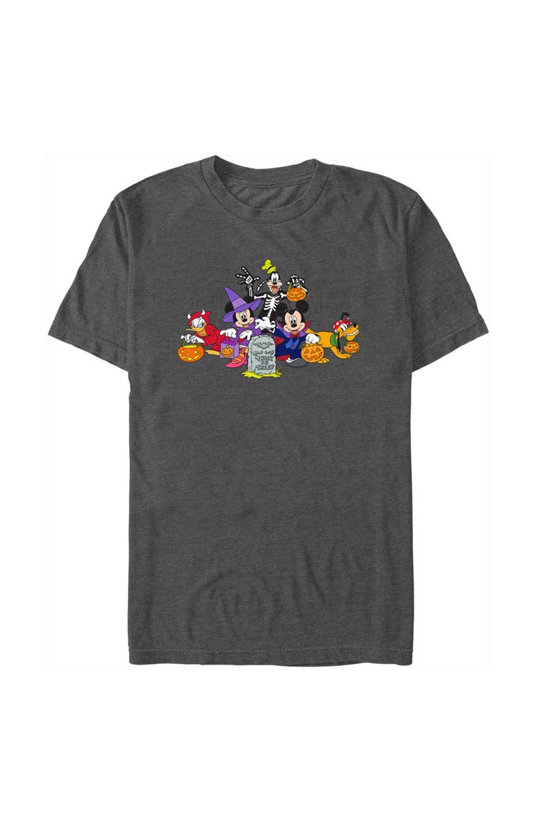 Mickey & Friends Men's Mickey & Friends Halloween Group Shot  Graphic T-Shirt, Main, color, Charcoal Heather