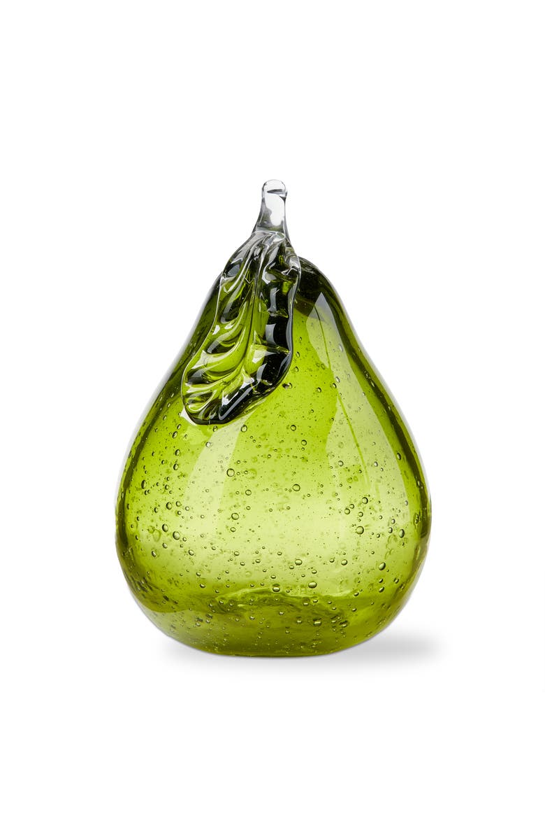 tag Green Bubble Glass Pear Decorative Object 4.25 x 4.25 x 6.7 in, Main, color, Green