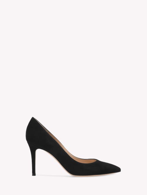 Gianvito Rossi Stiletto Heel Pointed Toe Suede Pumps In Black
