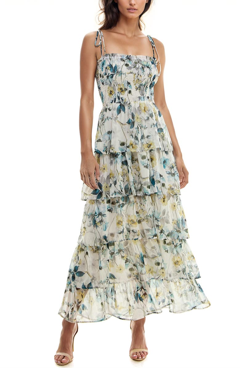 Socialite Floral Tiered Maxi Sundress, Alternate, color, 