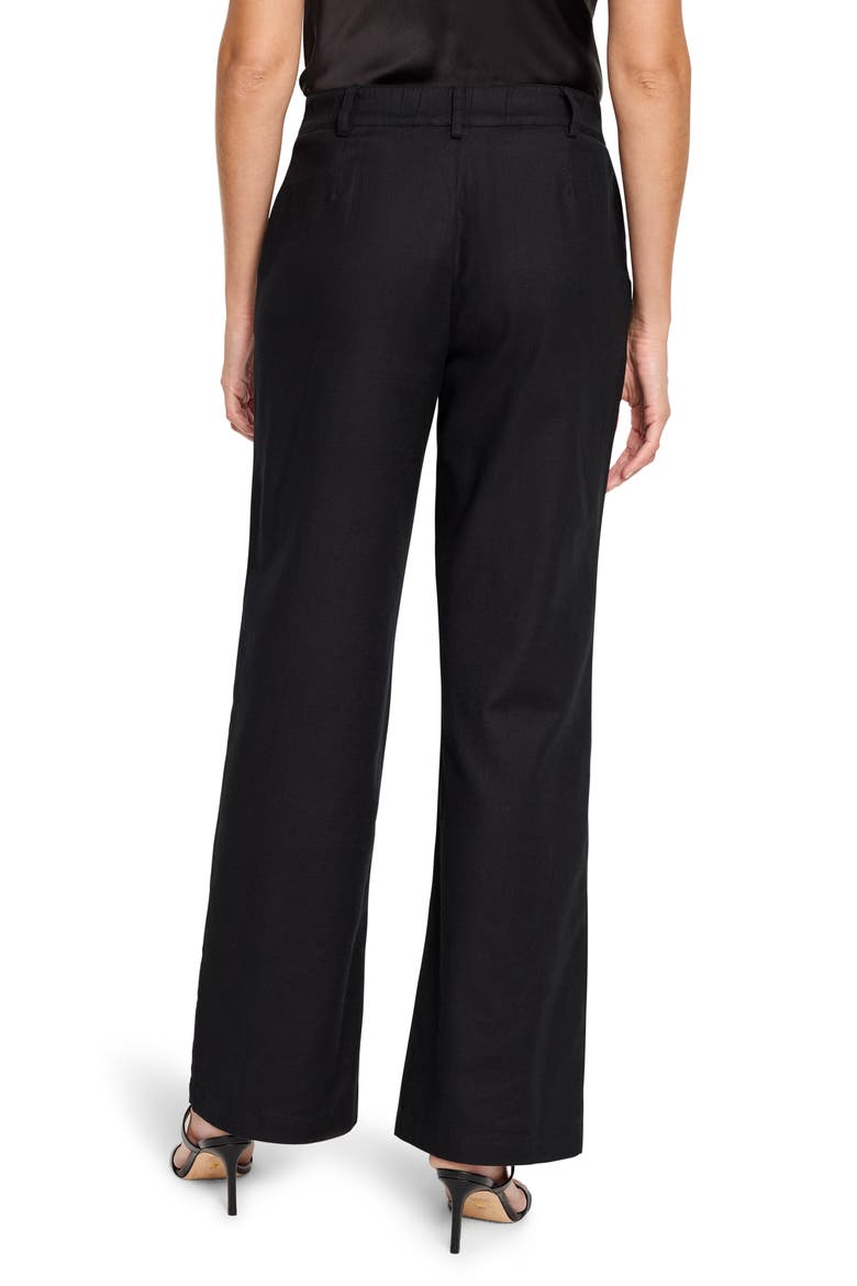 Eliot Cotton & Linen Wide Leg Pants, Alternate, color, BLACK ONYX