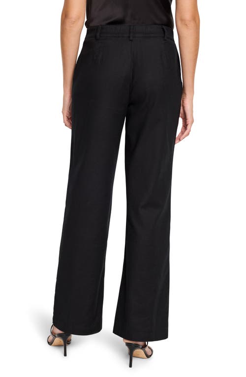 Nic + Zoe Nic+zoe Eliot Cotton & Linen Wide Leg Pants In Black Onyx