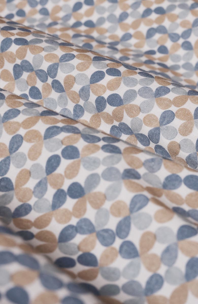 Bugatchi Axel Shaped Fit Geo Floral Stretch Cotton Button-Up Shirt, Alternate, color, Walnut