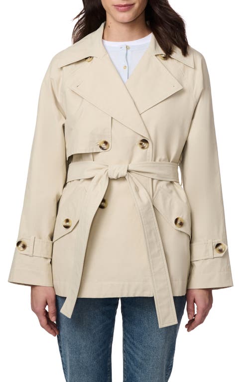 Bernardo Short Belted Trench Coat In Bone Cloud