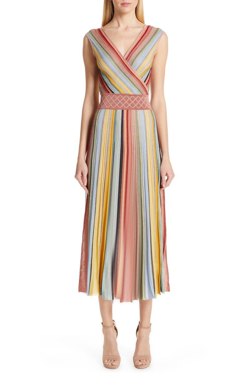 Missoni Reversible Metallic Stripe Sweater Dress, Main, color,