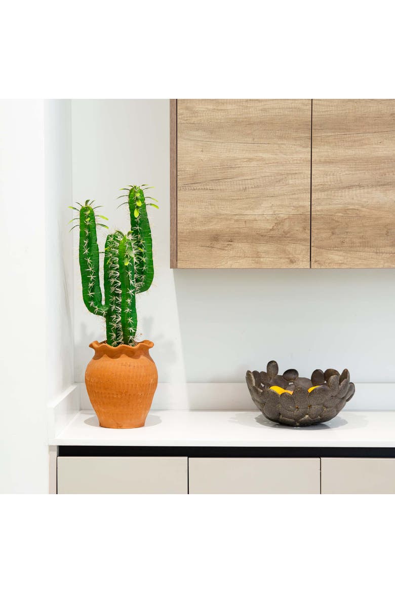28-in Artificial Cactus in Terracotta Planter, Alternate, color, Green