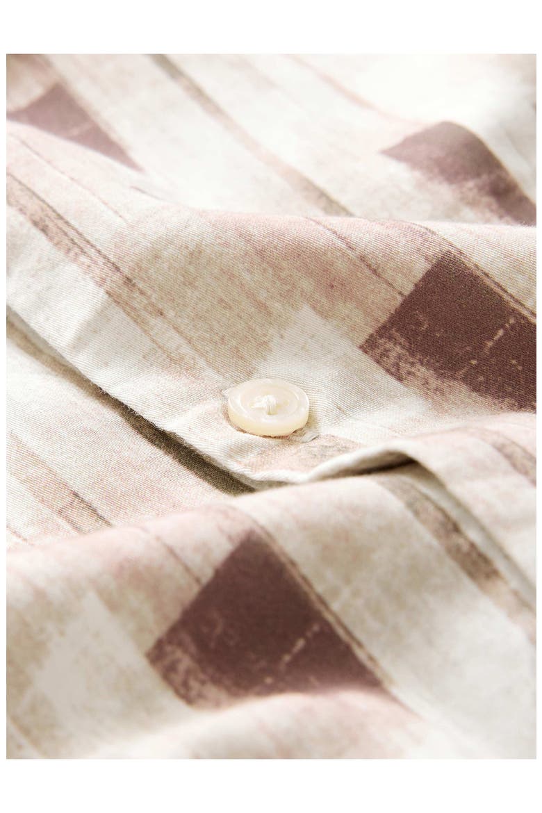 Sean Stripe Cotton Short Sleeve Button-Up Shirt, Alternate, color, LIGHT KHAKI