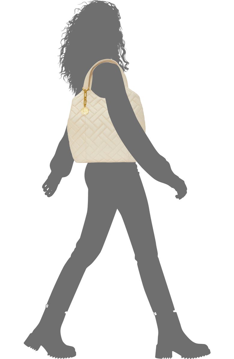 Vince Camuto Kisho Quilted Leather Shoulder Bag, Alternate, color, Warm Vanilla