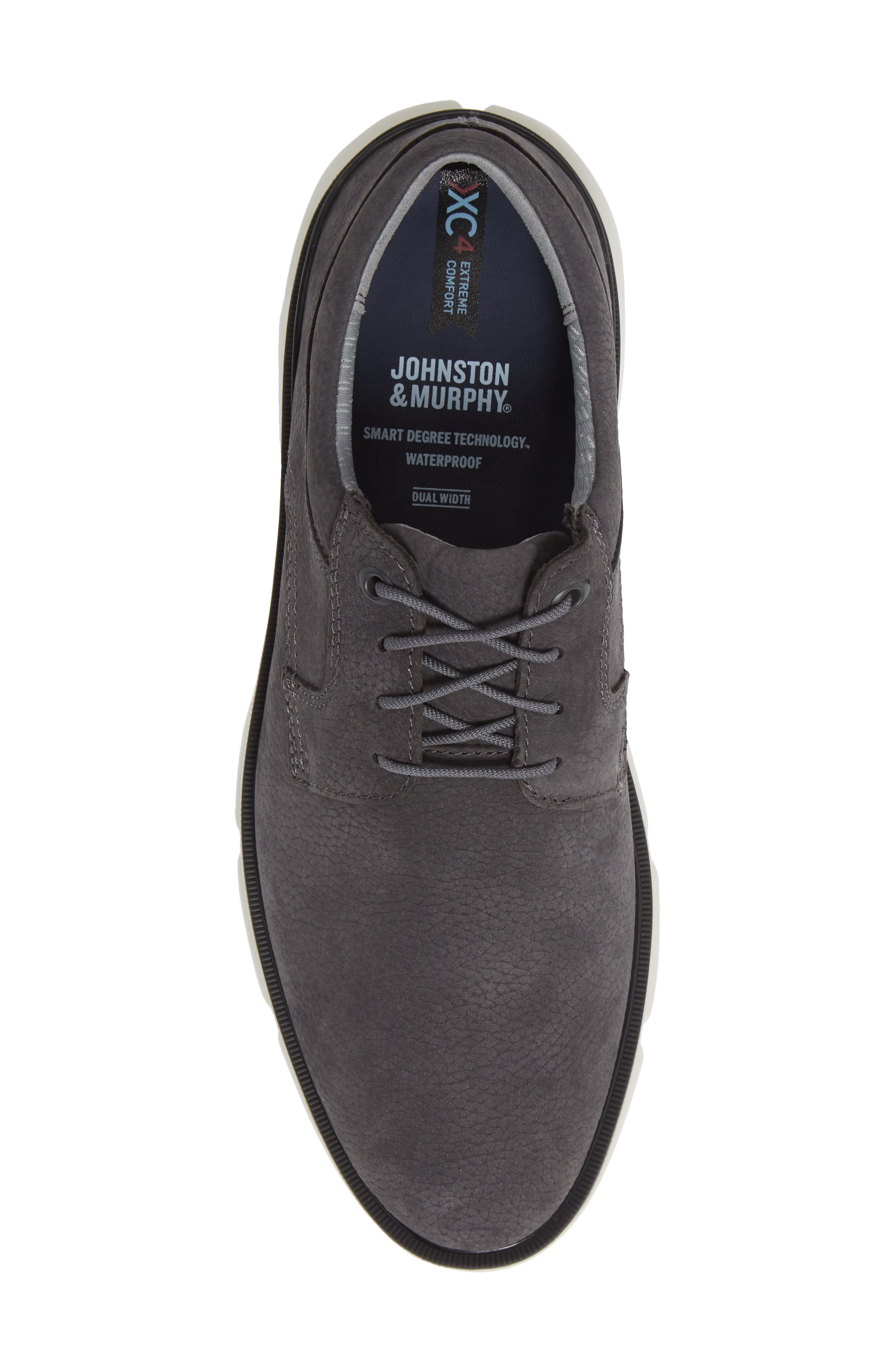 Johnston & Murphy Tanner Waterproof Plain Toe Derby, Alternate, color, Dark Gray Waterproof Nubuck