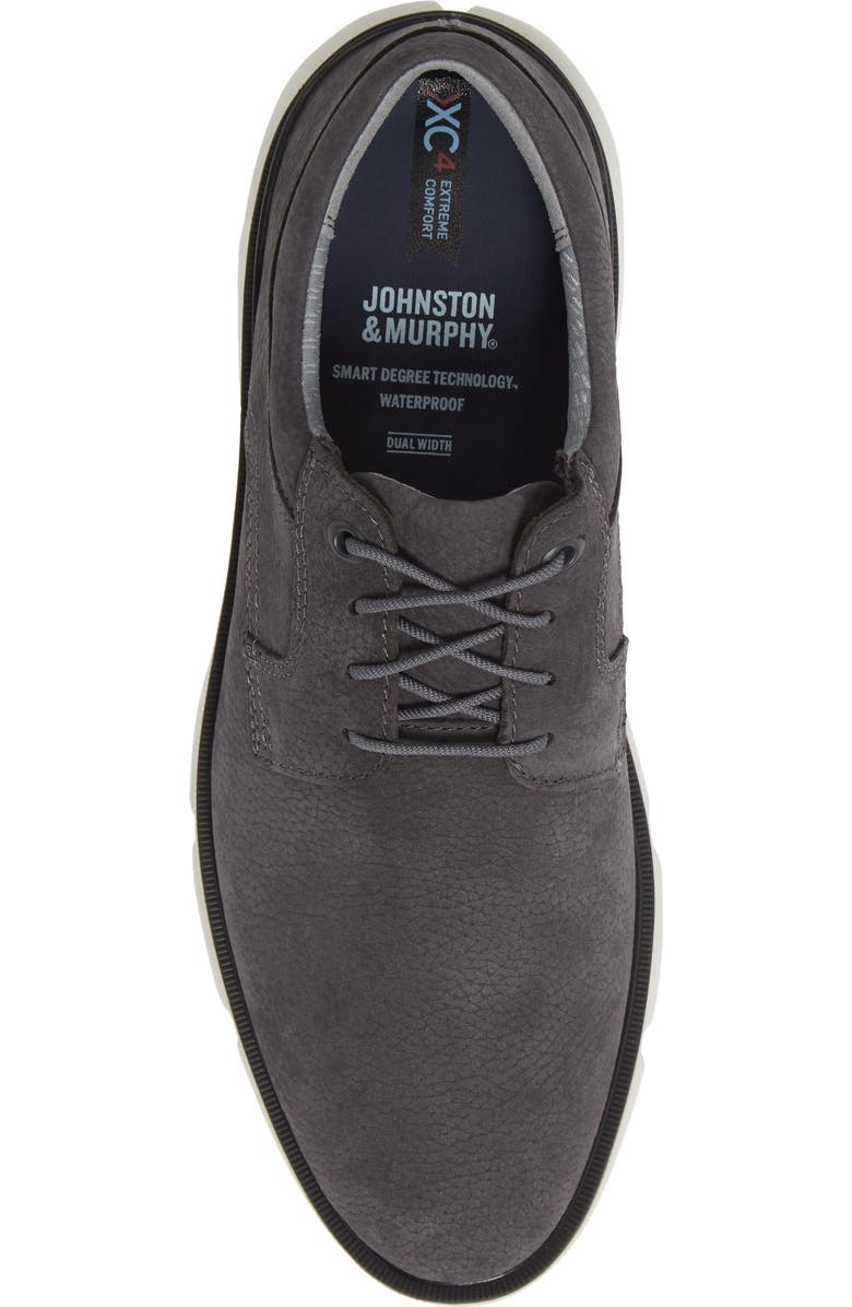Johnston & Murphy Tanner Waterproof Plain Toe Derby, Alternate, color, Dark Gray Waterproof Nubuck
