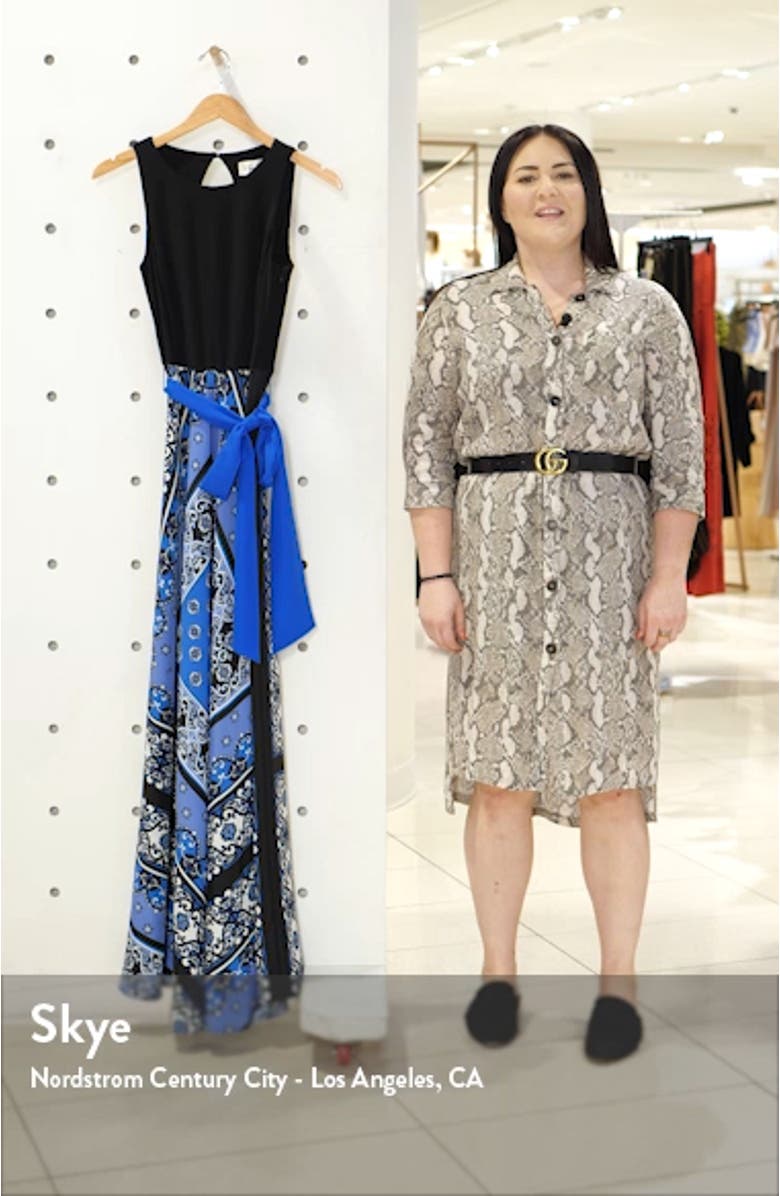 Scarf Print Sleeveless Maxi Dress, sales video thumbnail