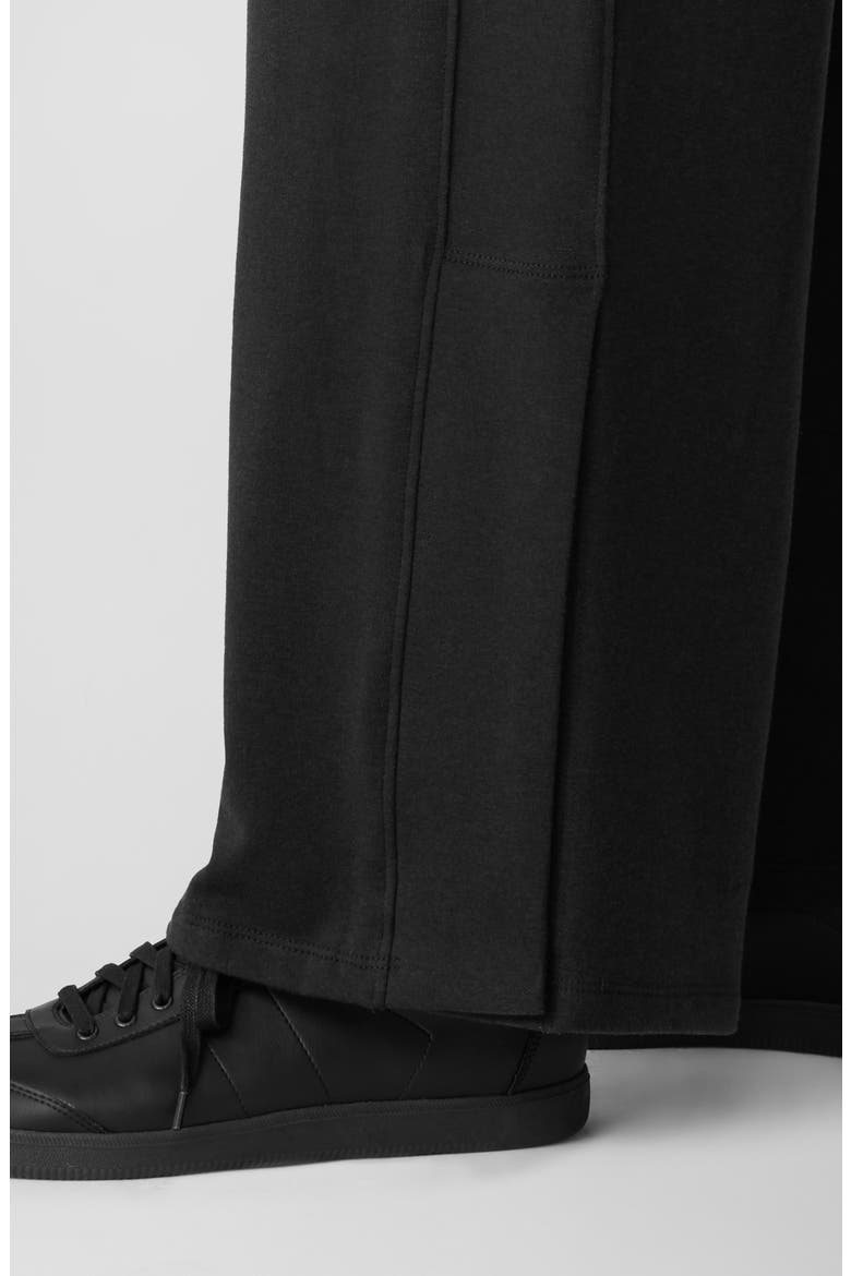 Slit Hem Straight Leg Pants, Alternate, color, BLACK