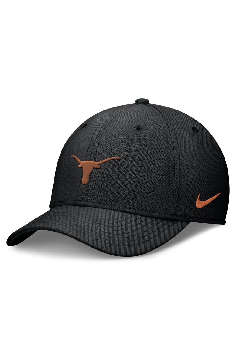 Men's Nike Black Texas Longhorns Rise SwooshFlex Dri-FIT Hat, Main, color, Black