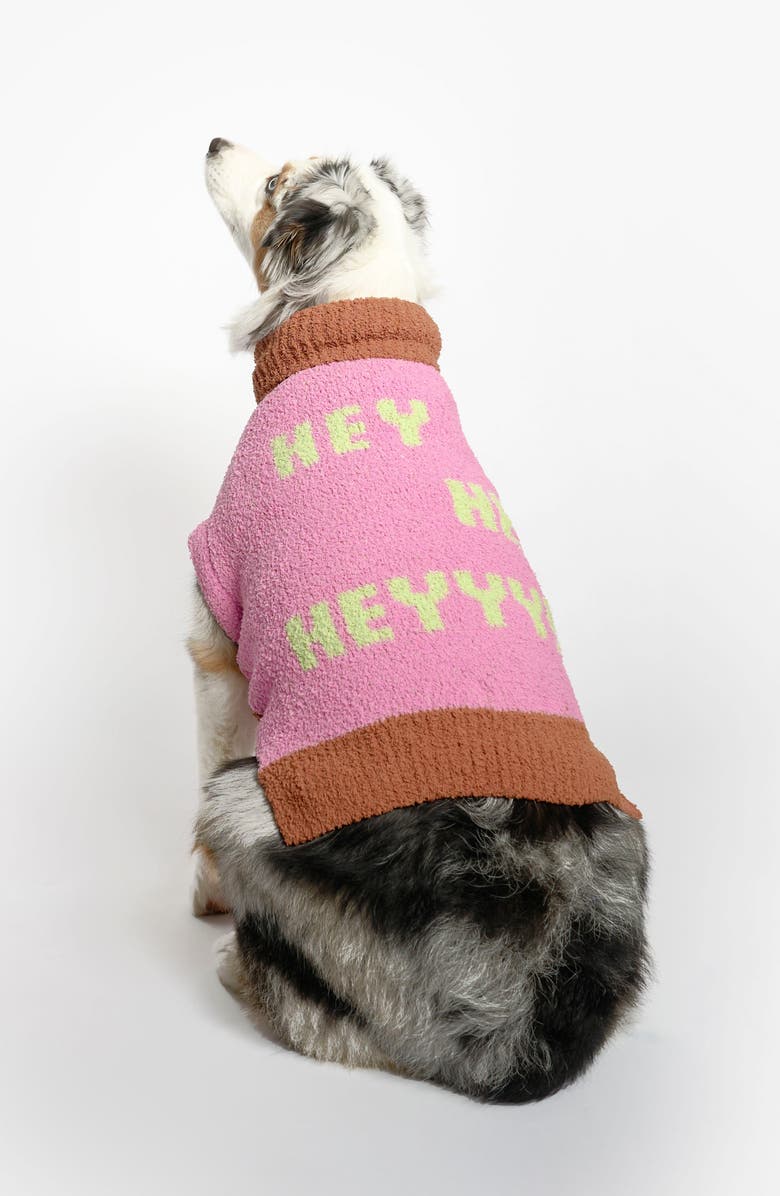 the furryfolks HEY! Turtleneck Pet Sweater, Alternate, color, Pink