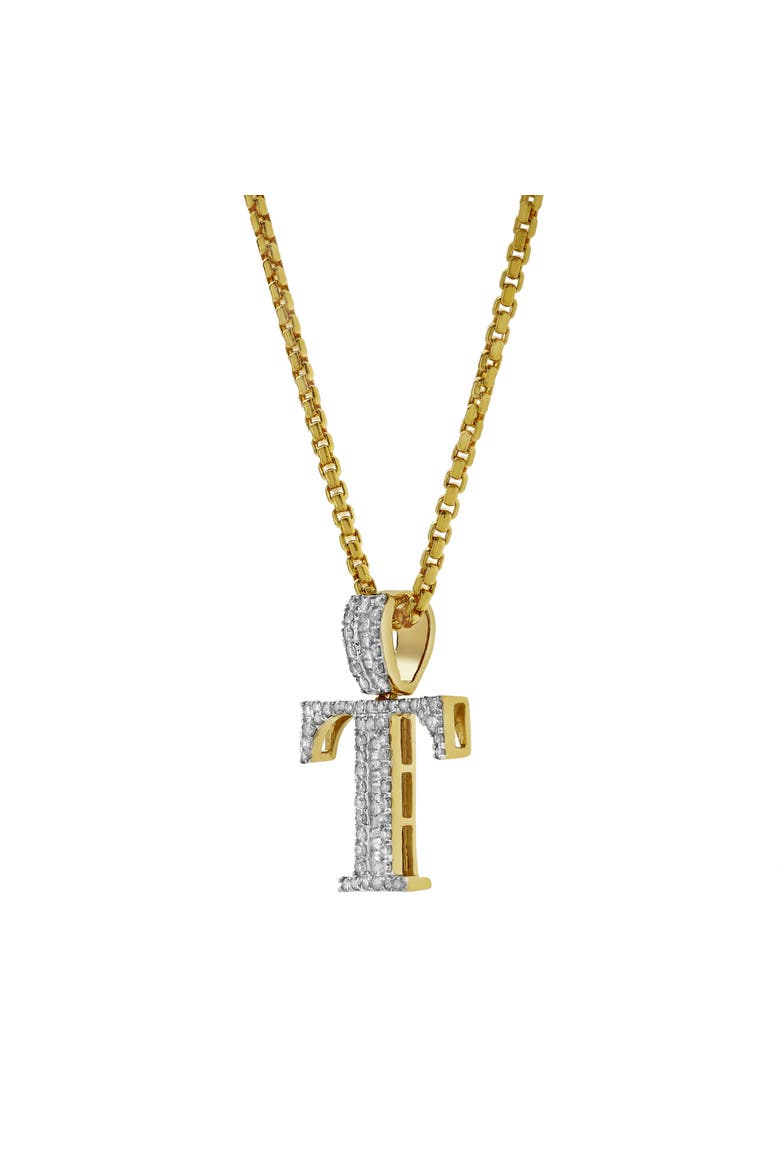 T Initial Diamond Pendant 10K Yellow Gold - 0.59 Carats, Alternate, color, 10K Yellow Gold