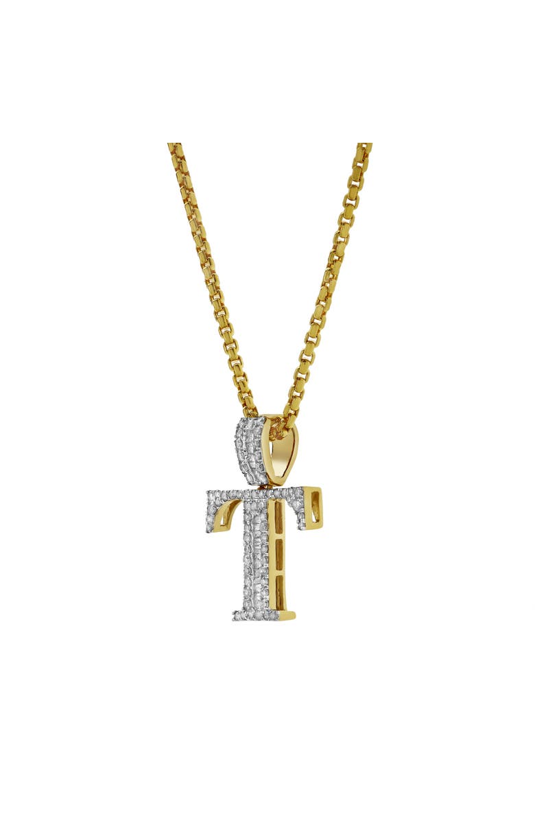 LuvMyJewelry T Initial Diamond Pendant 10K Yellow Gold - 0.59 Carats, Alternate, color, 10K Yellow Gold