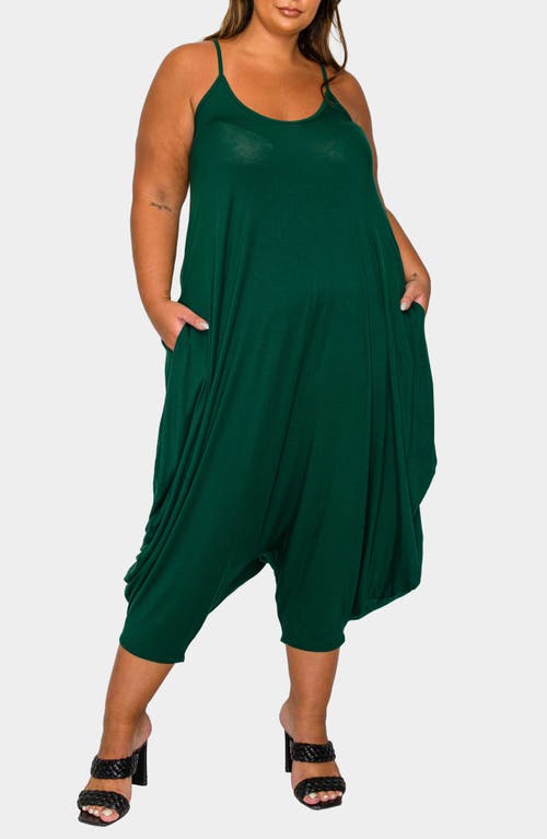 L I V D Quinn Pocket Balloon Leg Jumpsuit In Green
