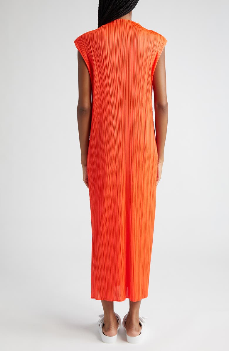 Pleats Please Issey Miyake Monthly Colors April Pleated Dress, Alternate, color, Habanero