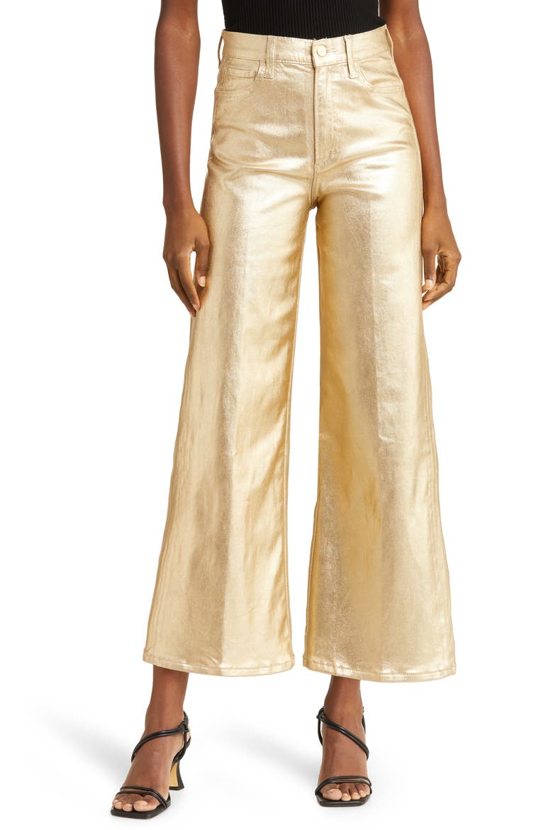 Mia Metallic High Waist Wide Leg Pants, Main, color, GOLD FOIL
