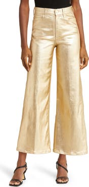 Joe's Mia Metallic High Waist Wide Leg Pants