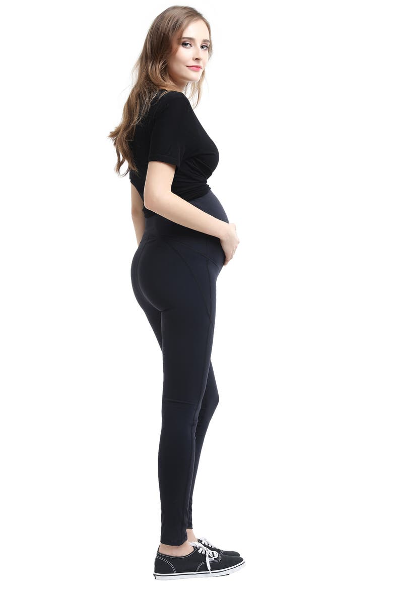 Blair High Performance Full Panel Maternity Leggings, Alternate, color, BLACK
