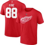 FANATICS Men's Fanatics Patrick Kane Red Detroit Red Wings Authentic Stack Name & Number T-Shirt