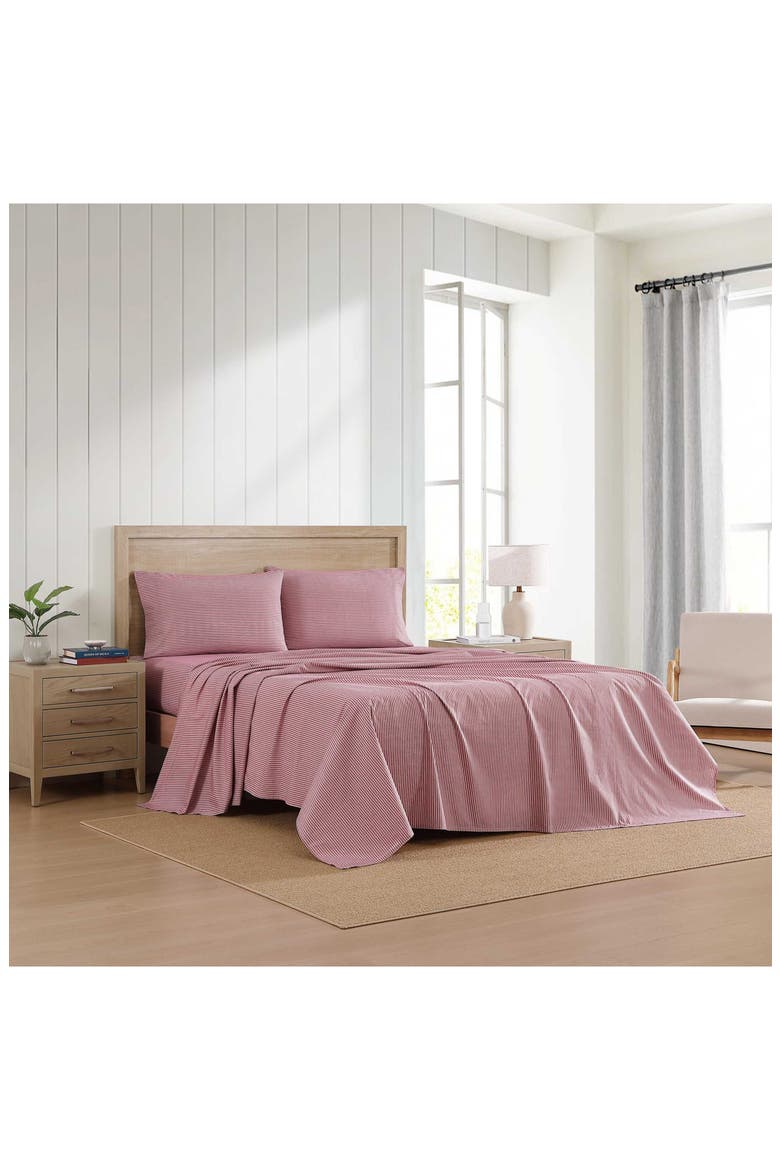 Highland Ticking Stripe Sheet Set, Alternate, color, RED