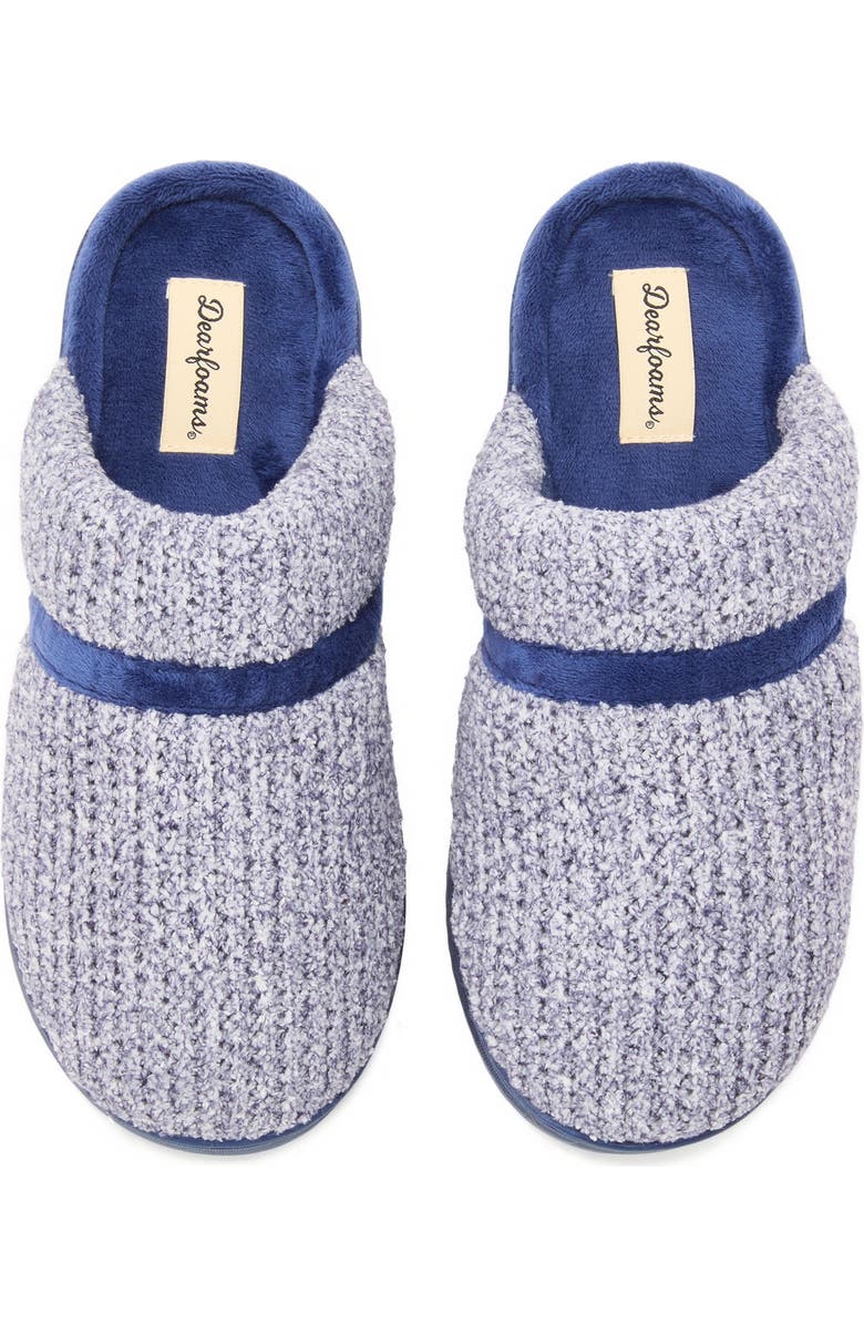 DEARFOAMS Serena Marled Chenille Scuff House Slipper, Alternate, color, Peacoat
