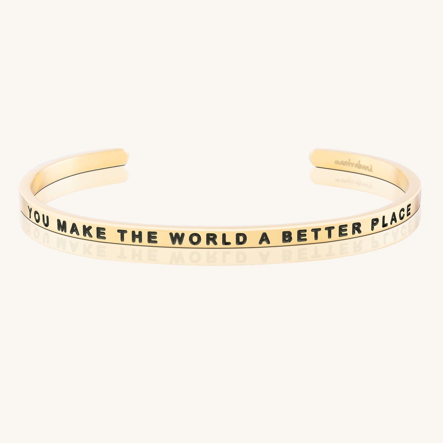 Mantra You Make The World A Better Place Bracelet In Gold