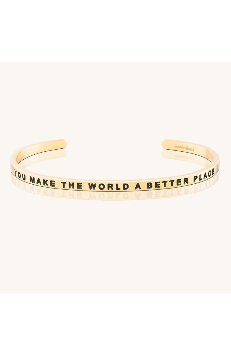 Mantra You Make The World A Better Place bracelet, Main, color, Outside - Yellow Gold