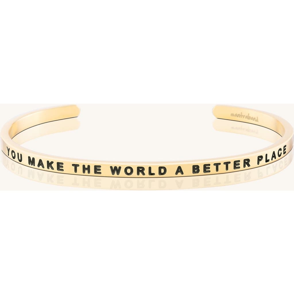 Mantra You Make The World A Better Place Bracelet In Gold
