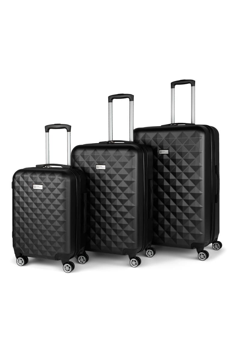 Manhattan 3 Piece Hardside Luggage Set, Main, color, Black