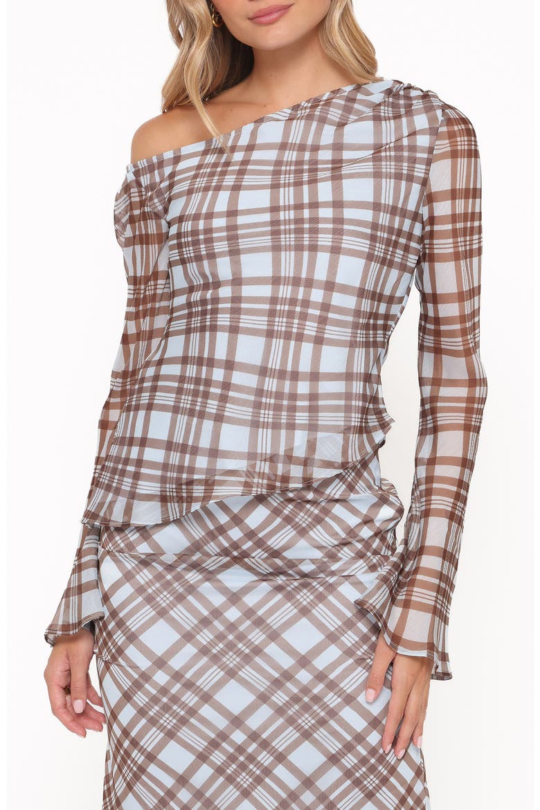 Caitriona Plaid Cowl Neck Top, Main, color, BLUE PLAID