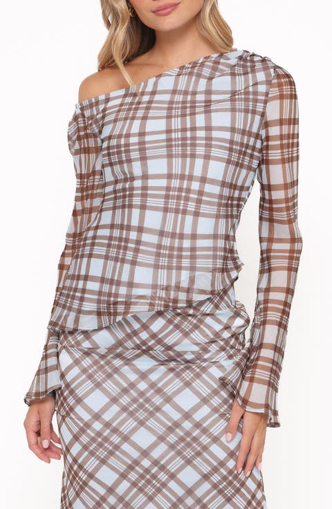 Caitriona Plaid Cowl Neck Top