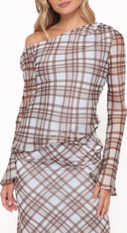 Petal & Pup Caitriona Plaid Cowl Neck Top