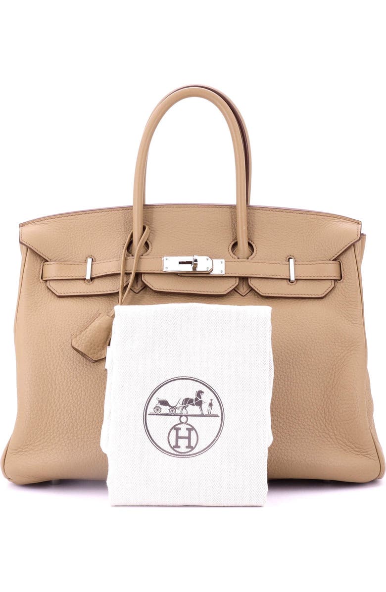 Pre-Owned Hermes Birkin Handbag Light Togo with Palladium Hardware 35, Alternate, color, Tabac Camel