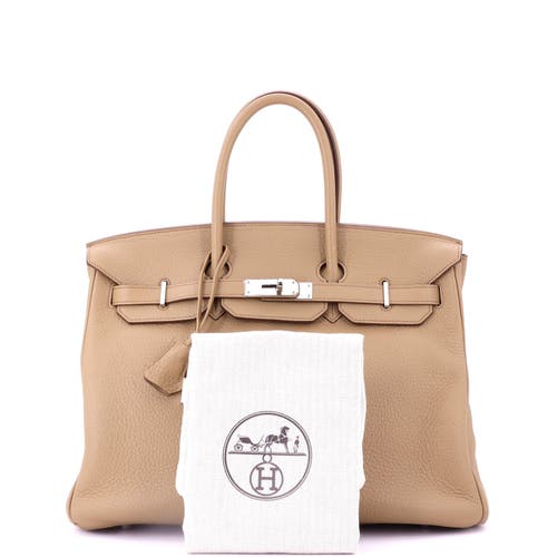 Pre-owned Hermes  Hermes Birkin Handbag Light Togo With Palladium Hardware 35
