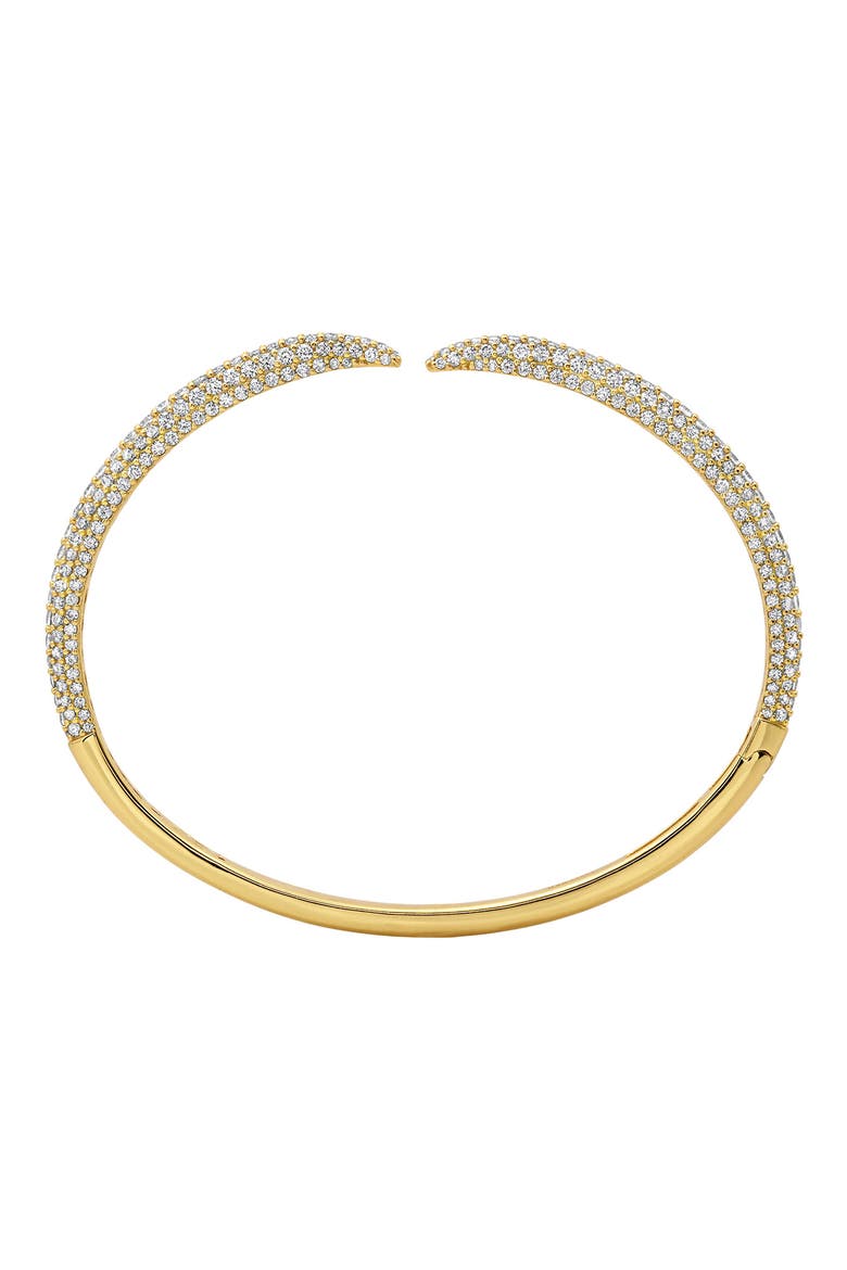 Chamonix Pavé Open Bangle Bracelet, Alternate, color, 18KYG/ CLEAR STONE