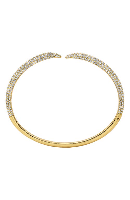 Crislu Chamonix Pavé Open Bangle Bracelet In Gold