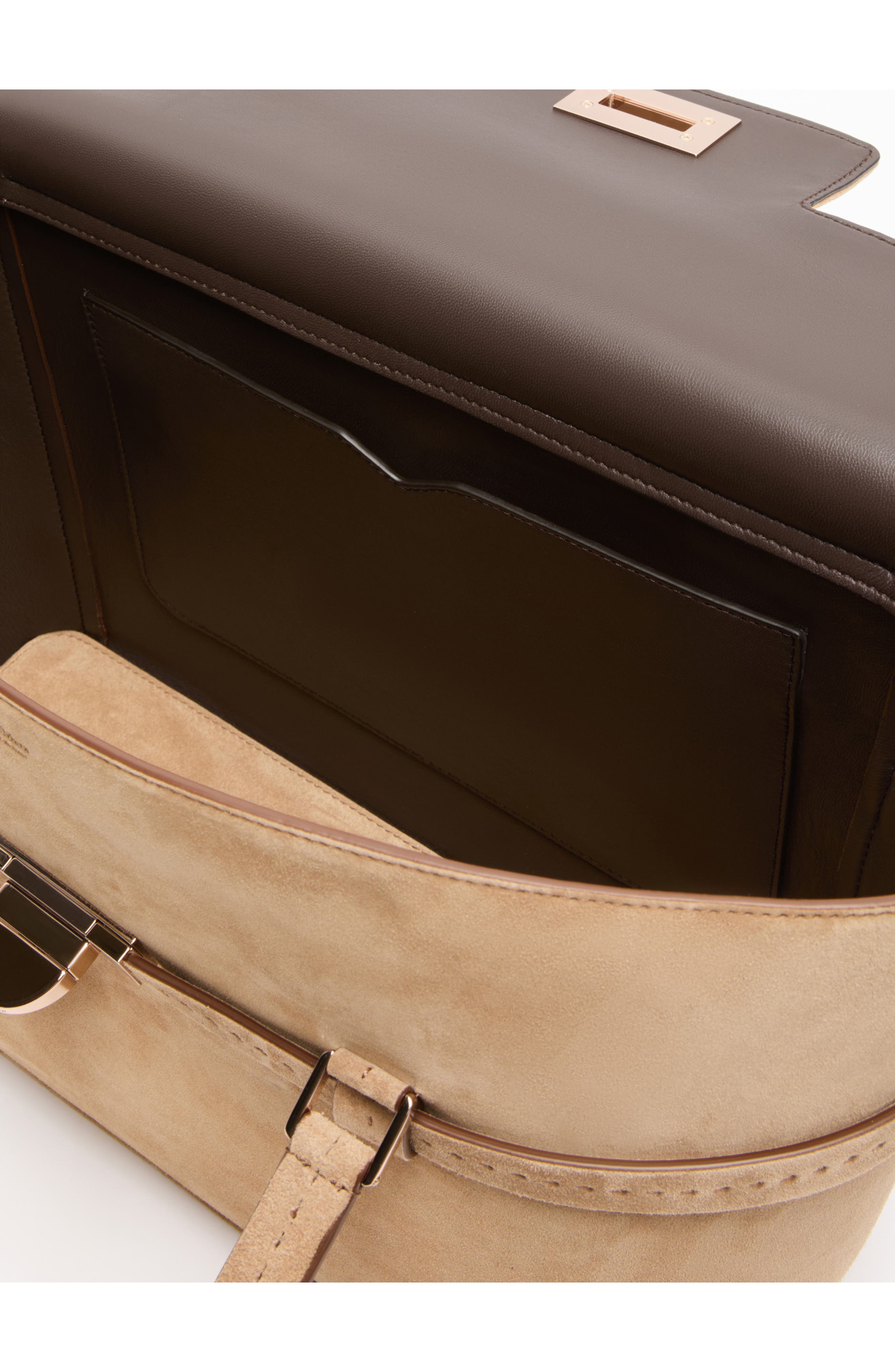 Margaux Soft Suede Tote, Alternate, color, BEIGE