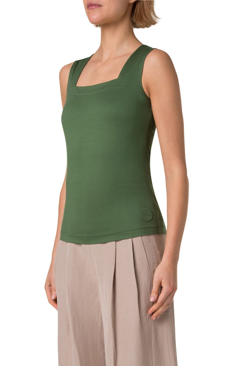 Akris punto Dot Detail Stretch Jersey Tank, Alternate, color, 