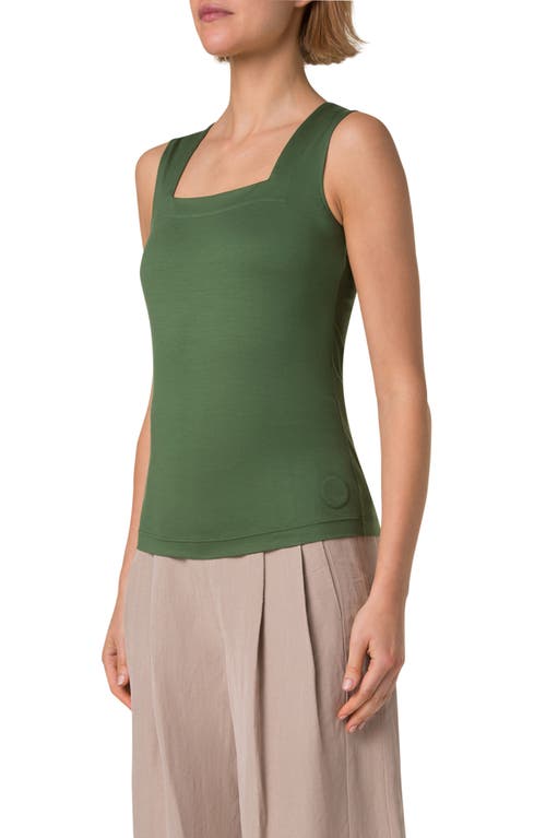 Akris Punto Dot Detail Stretch Jersey Tank In Laurel