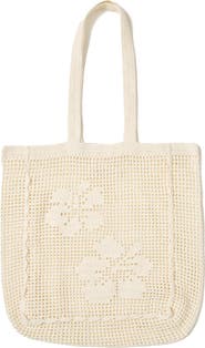 LSPACE Island Time Crochet Cotton Tote