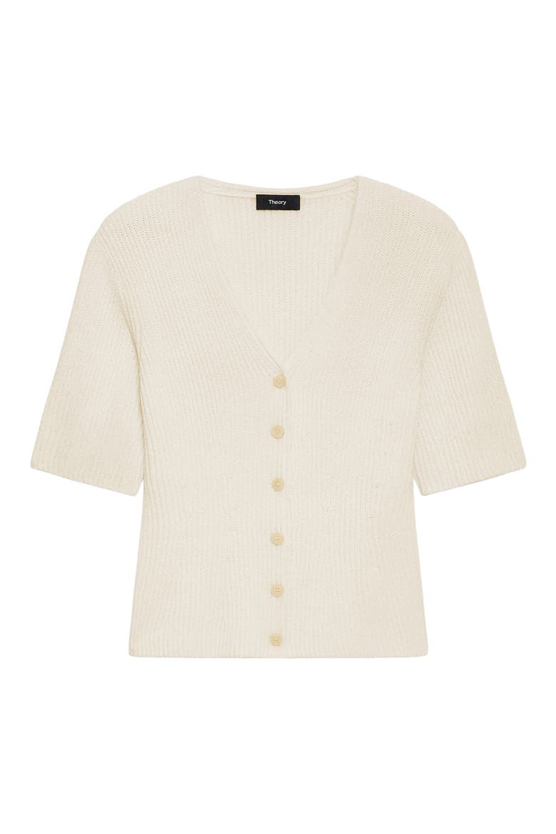 Shaped Cotton Cardigan, Alternate, color, IVORY - C05