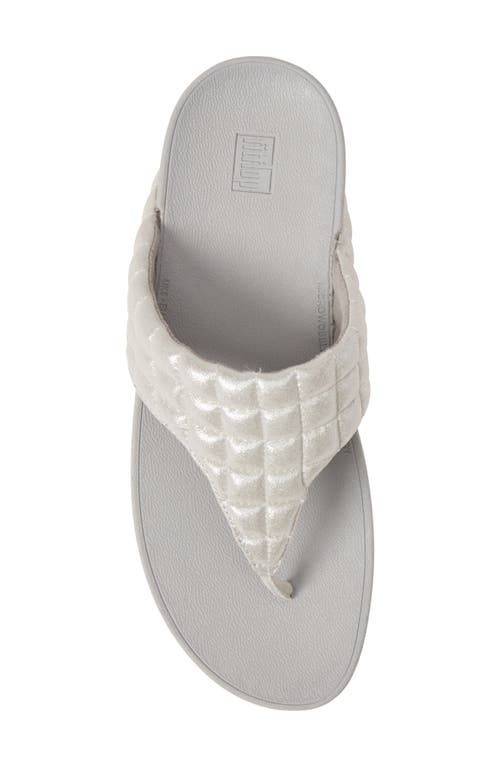 Fitflop Lulu Padded Shimmy Suede Flip Flop In Silver Suede